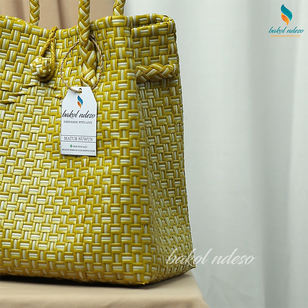 Tas Tote Belanja Pasar Tas Anyaman Jali Jali Plastik Rajut Belanja Pasar Murah Berkualitas Handmade Hampers