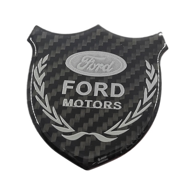 1pc Stiker Emblem Logo FORD MOTORS Bahan Karbon Fiber Untuk Dekorasi Kaca Belakang Mobil FORD