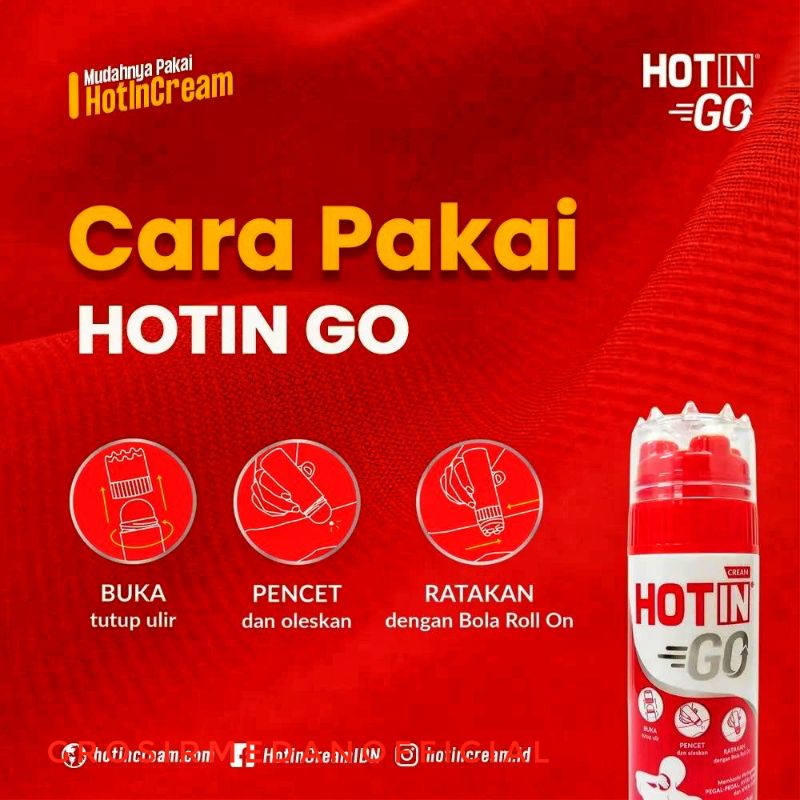 HOTIN GO AKUPUNTUR 100 G - HOT IN MERINGANKAN PEGAL-PEGAL, NYERI SENDI, NYERI OTOT, MASUK ANGIN, PERUT KEMBUNG, DAN SAKIT KEPALA