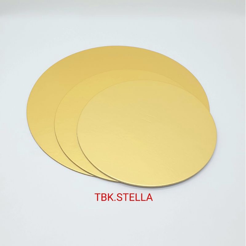 ALAS KUE / TATAKAN KUE GREYBOARD EMAS BULAT