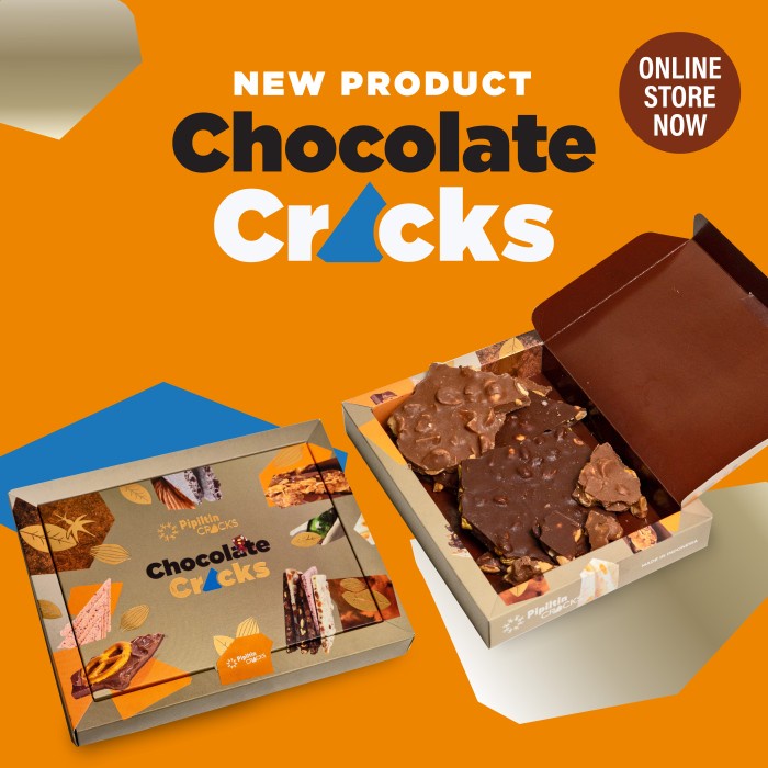 

[COD] Pipiltin Cocoa Chocolate - Cokelat Cracks Gift Box 180gr - Milk Cracks