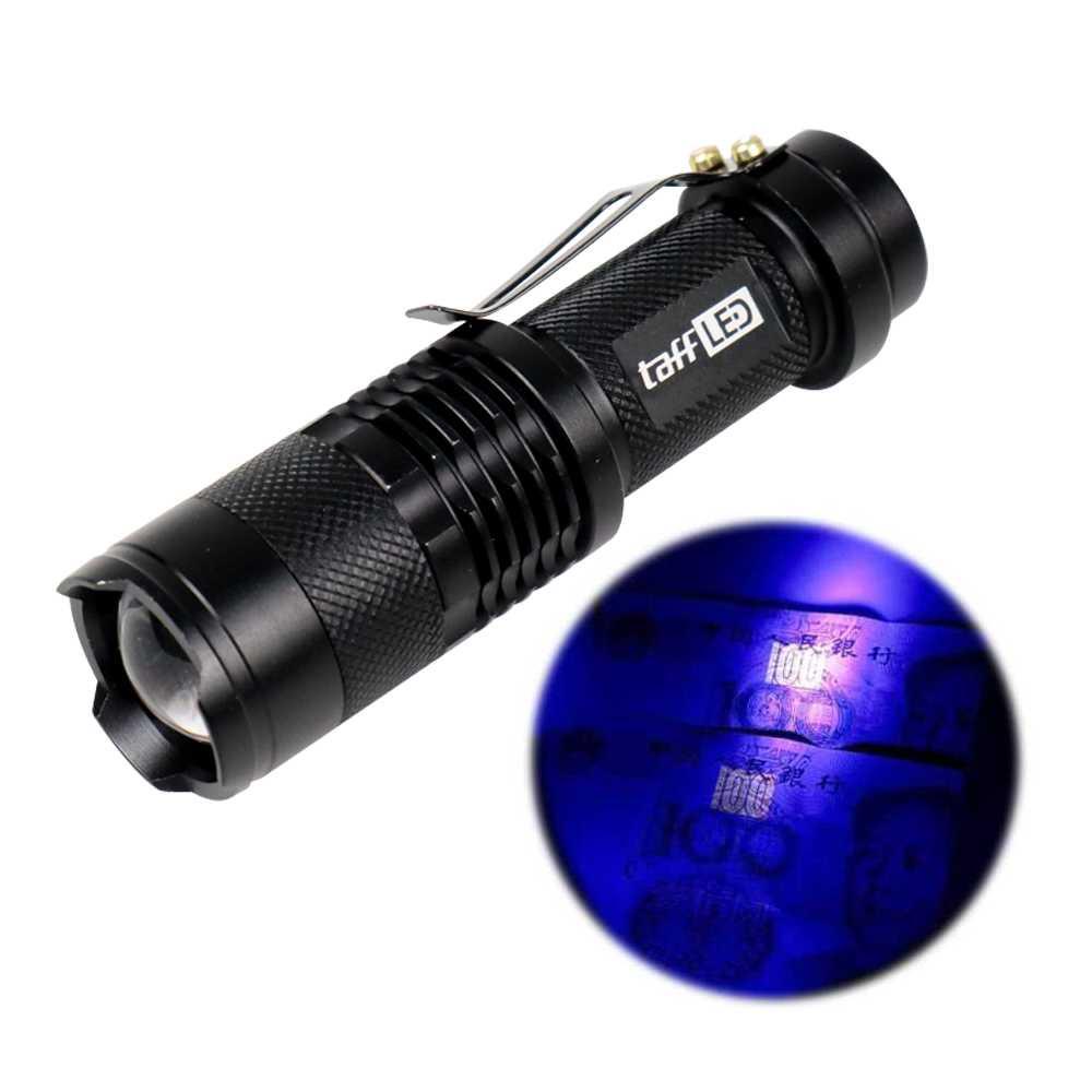 TaffLED Senter LED 395nm UV + Charger + Box Pocketman P1