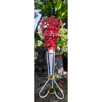 POT BUNGA SAKURA PLASTIK VAS KERUCUT STANDING BESI HIASAN SUDUT POJOK