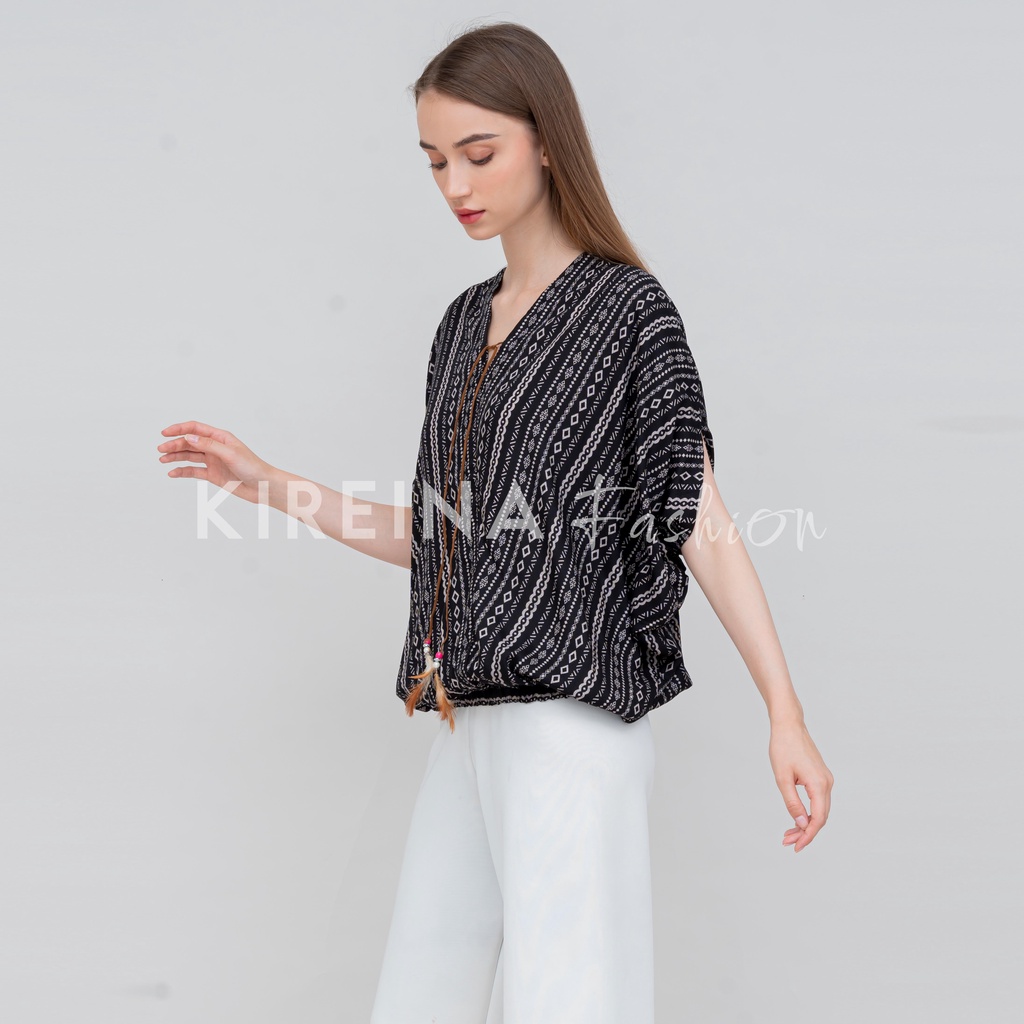 Blouse Etnik Wanita Blouse Bohemian Top Crop Atasan Rayon Wanita Blouse Kalong bahan Rayon Viscose | Kireina Fashion