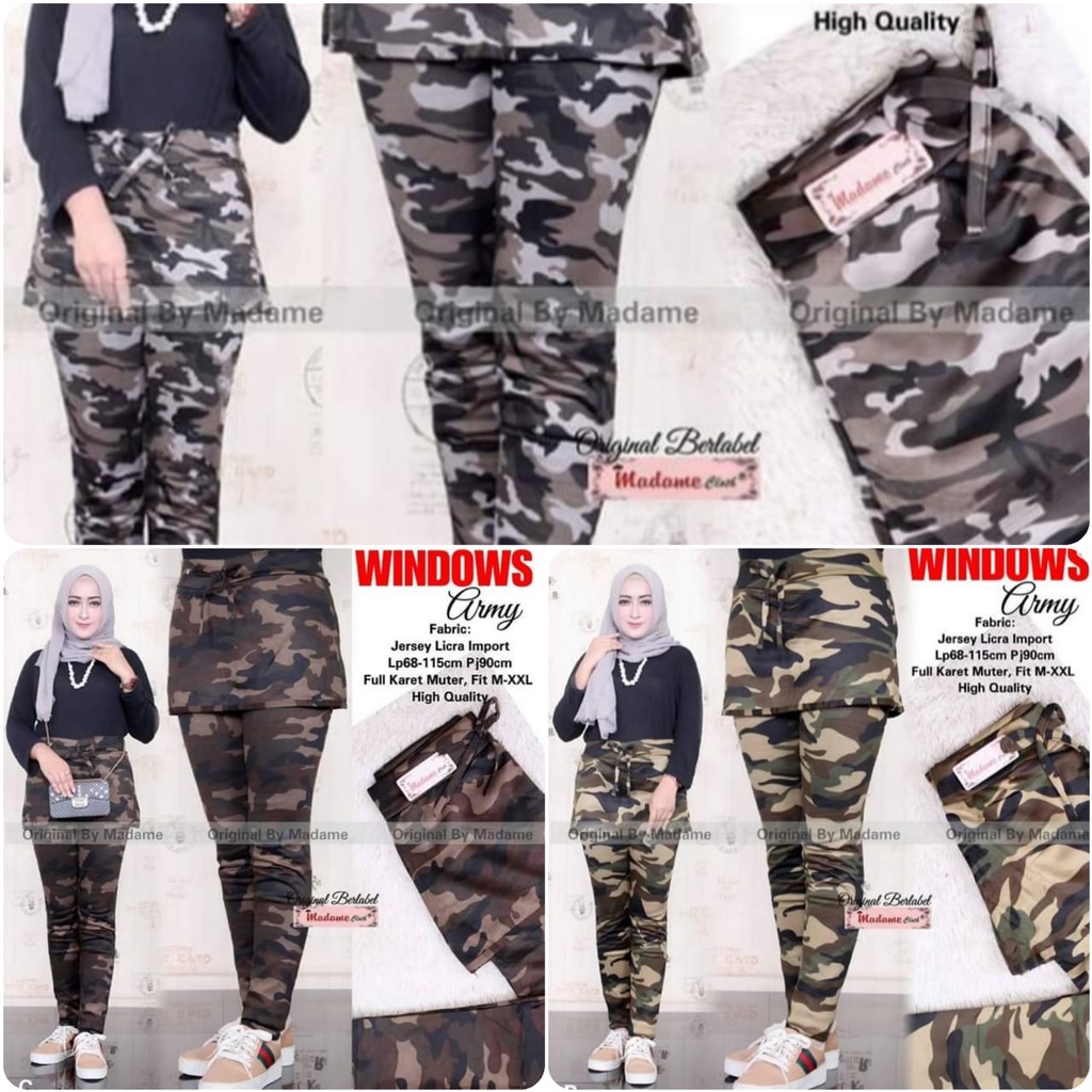 LEGGING ROK SENAM ARMY IMPORT / LEGGING ROK OLAHRAGA MOTIF ARMY / LEGGING ROK OLAHRAGA ARMY TERLARIS