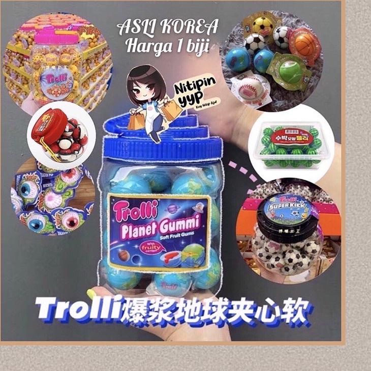 

IDM2y2X--[HRG 1 BIJI] Permen Korea TROLLI Jelly Gummy Viral - Trolli Planet Soccer Stella SCF Mata Watermelon Pokemon Duck Yoghurt Peach Jelly Gummy - Permen Trolly Jelly Gummi Viral (18,8gr)