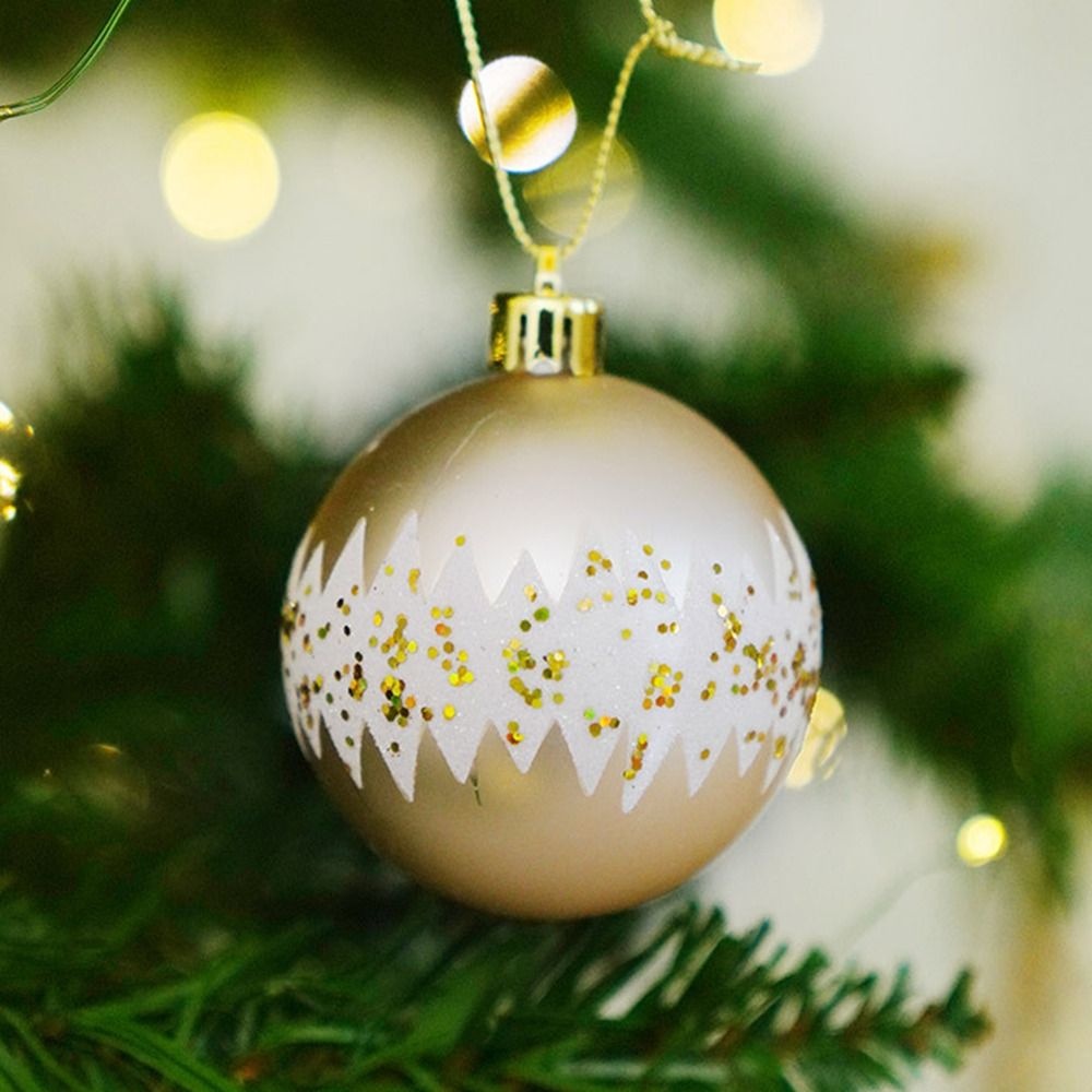 Augustina 9pcs / Set Ornamen Bola Gantung Bahan Plastik Untuk Dekorasi Natal