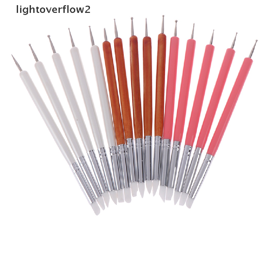 (lightoverflow2) 5pcs / Set Alat Pahat Tanah Liat Bahan Silikon + Stainless Steel (ID)