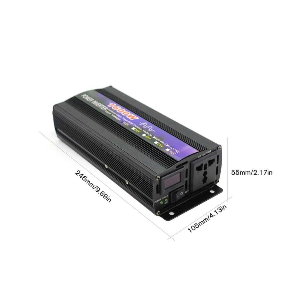 Power Inverter Dc Ke Ac Untuk Mobil DC 12V to AC 220V 1600W Inverter Pure Sine Wave Psw Mengubah arus Dc Ke Ac 1600W Port LED