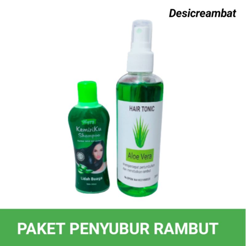 PAKET PENYUBUR RAMBUT SHAMPO LIDAH BUAYA & HAIR TONIK LIDAH BUAYA