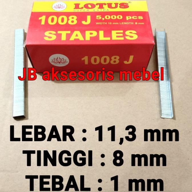 

\"\"\"\] ISI STAPLES TEMBAK U 8 mm isi 5000pcs / REFILL GUN STEPLES 1008J LOTUS