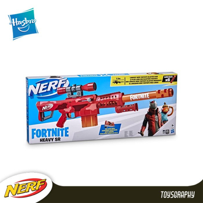 {RizkaStore} Nerf Fortnite Heavy SR Blaster MEGA Darts Longest Nerf Fortnite Sniper Limited