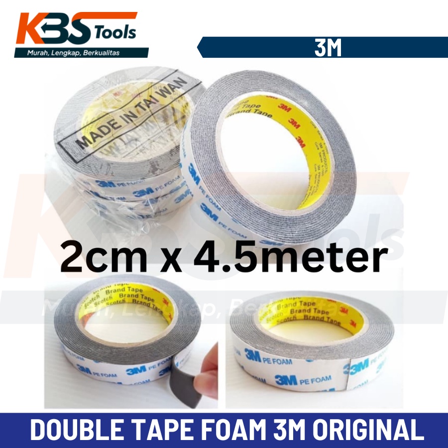 

Double Tape 3M Foam 2cm x 4,5 Mtr - Lakban Isolasi Busa Bolak Balik 3M