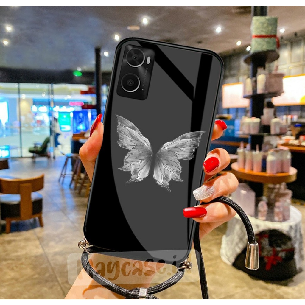 (CTS17) Softcase Kaca Motif + Tali Lanyard Oppo A96 A76 A36 - Soft Case HP Oppo A96 - Softcase GRATI