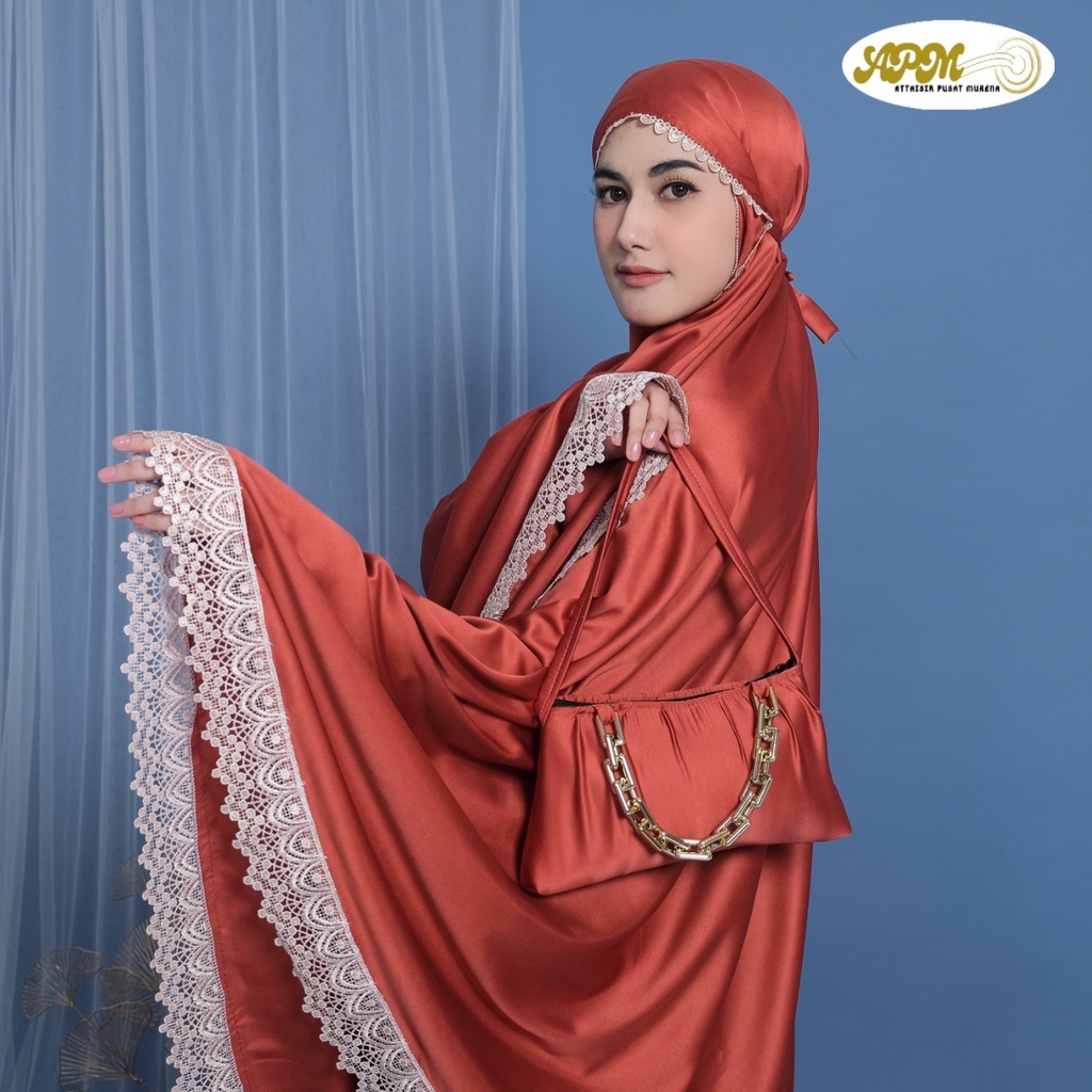 Apm Mukena - Mukena Dewasa 2 In 1 Aleena Renda Motif Mewah Daily Apm