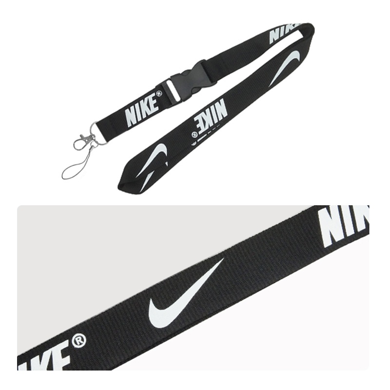 Ni-ke Logo Horizontal Badge Holder Dengan Lanyard Leher Gantungan Kunci ID Card Pelindung Case Kerja Siswa Name Tag Key Ring