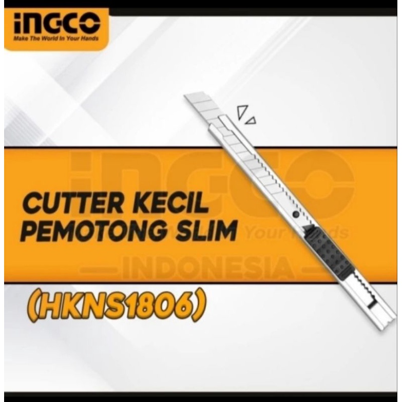 

Ingco HKNS1806 Box Cutter Small 9 mm Knife Blade Kecil 9mm Retract