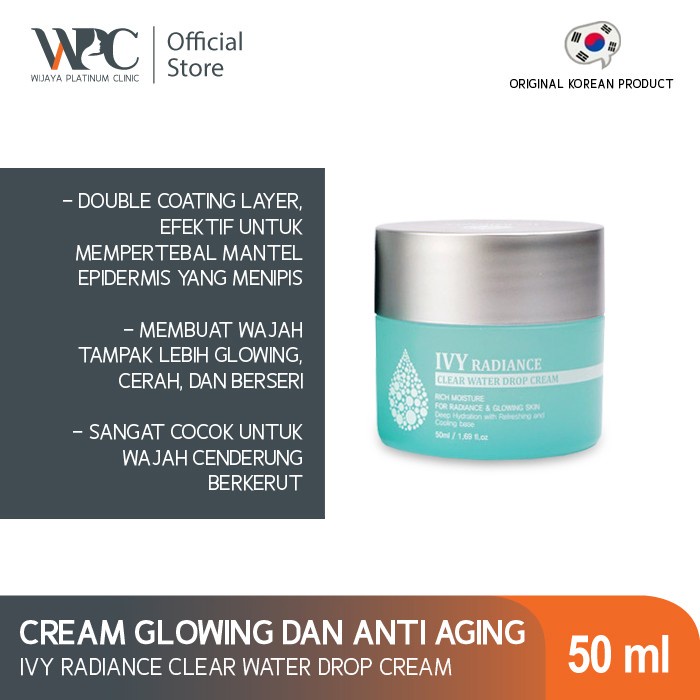 IVY Radiance Clear Water Drop Cream 50ml pelembab Skincare wajah