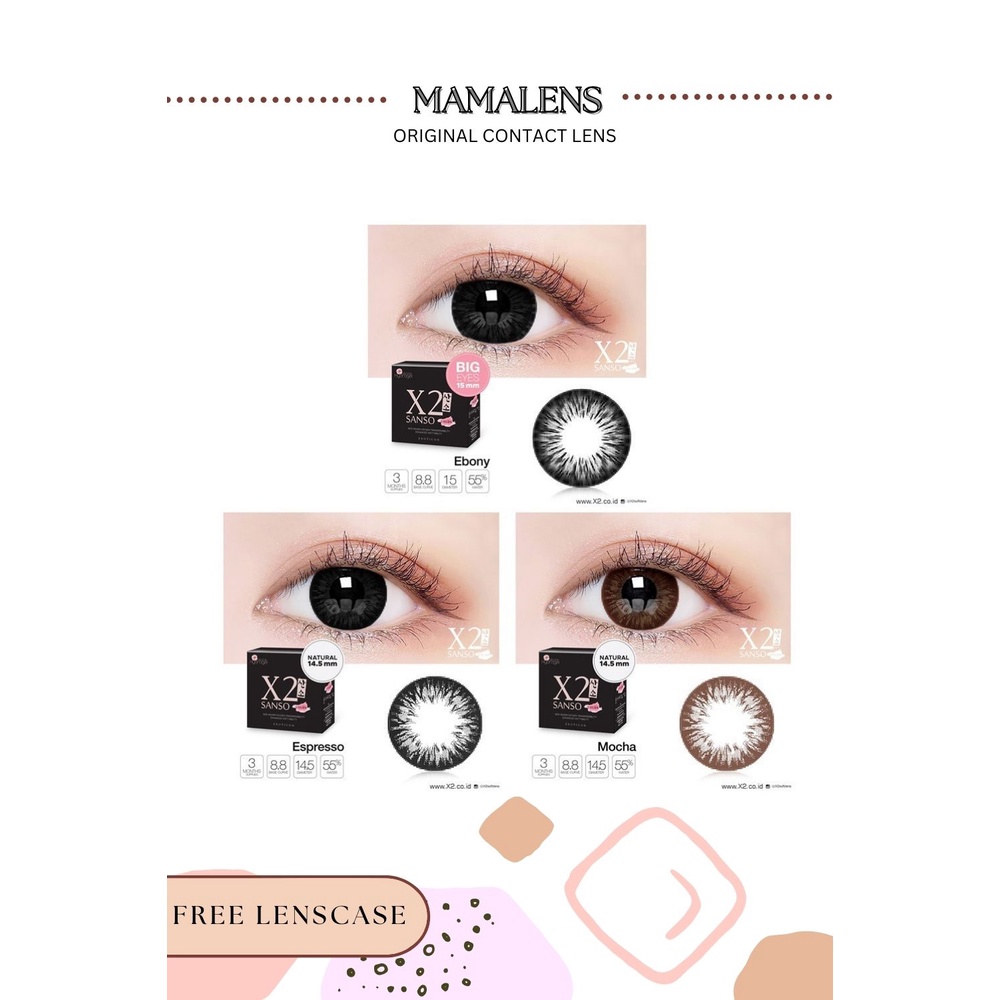 SOFTLENS X2 SANSO BLACK MINUS -3.25 SD -6.00 | FREE LENSCASE - MAMALENS