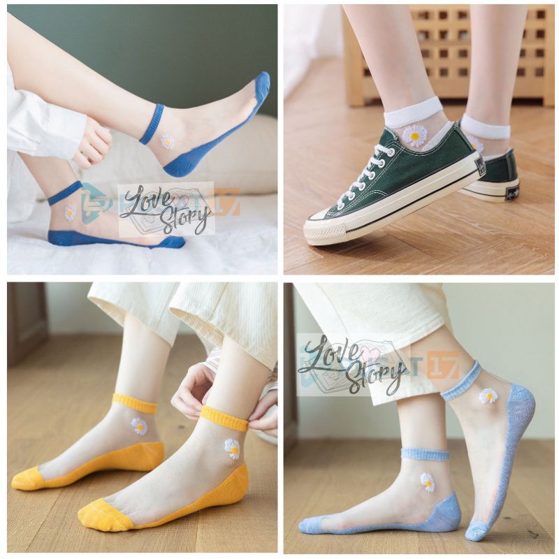 KAOS KAKI TRANSPARAN - WANITA PENDEK KOREA / KAOS KAKI FASHION