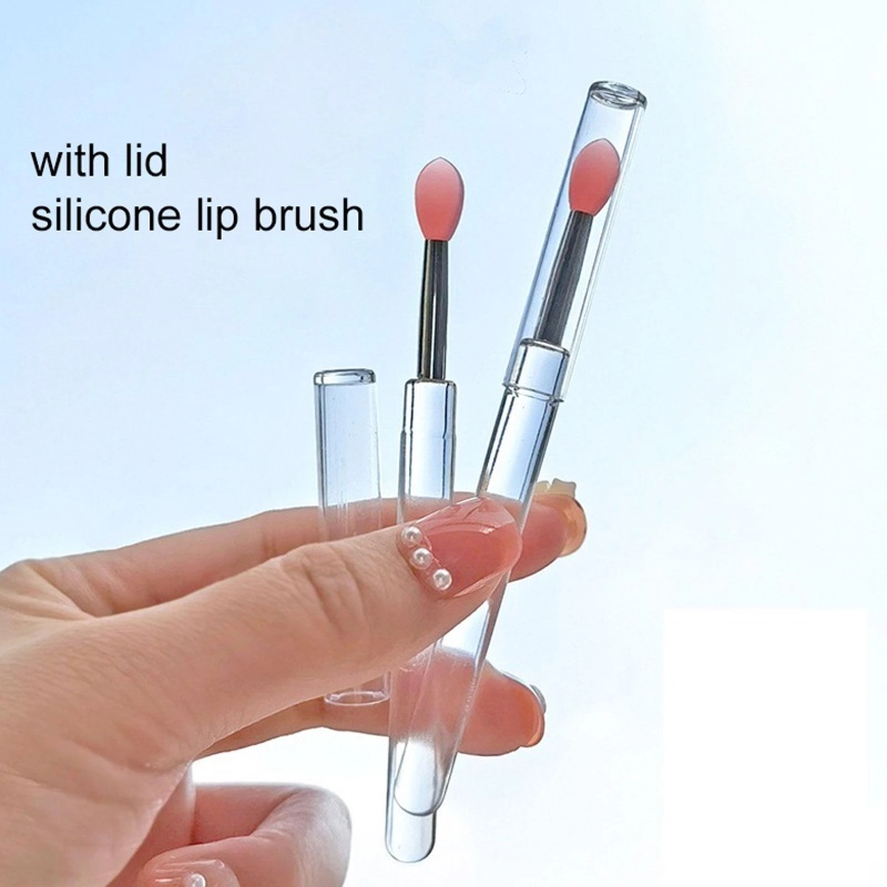 Brush Aplikator Lipstick Portable Multifungsi Bahan Silikon Lembut Tahan Lama Anti Hilang