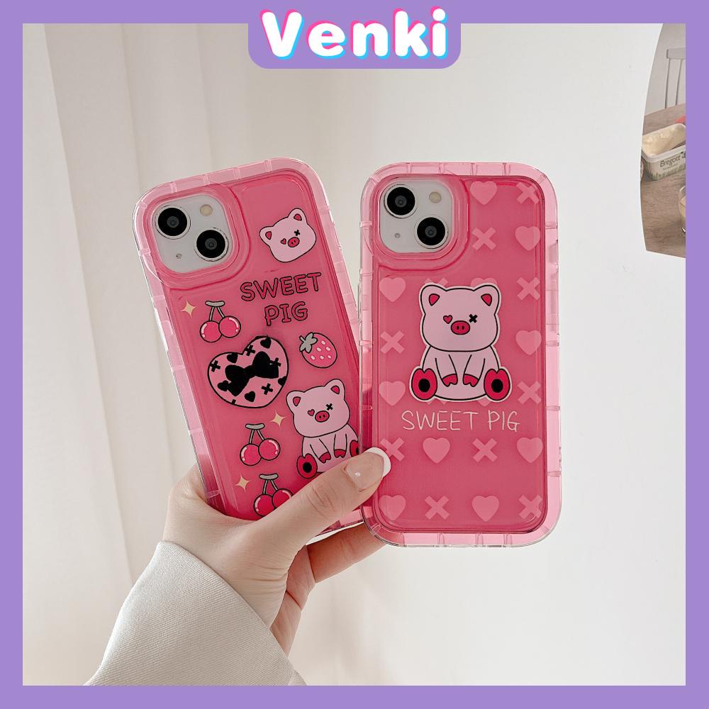 Case For iPhone 14 Pro Max TPU Soft Jelly Airbag Case Cute Pink Pig Clear Case Camera Protection Shockproof For iPhone 14 13 12 11 Plus Pro Max 7 Plus X XR