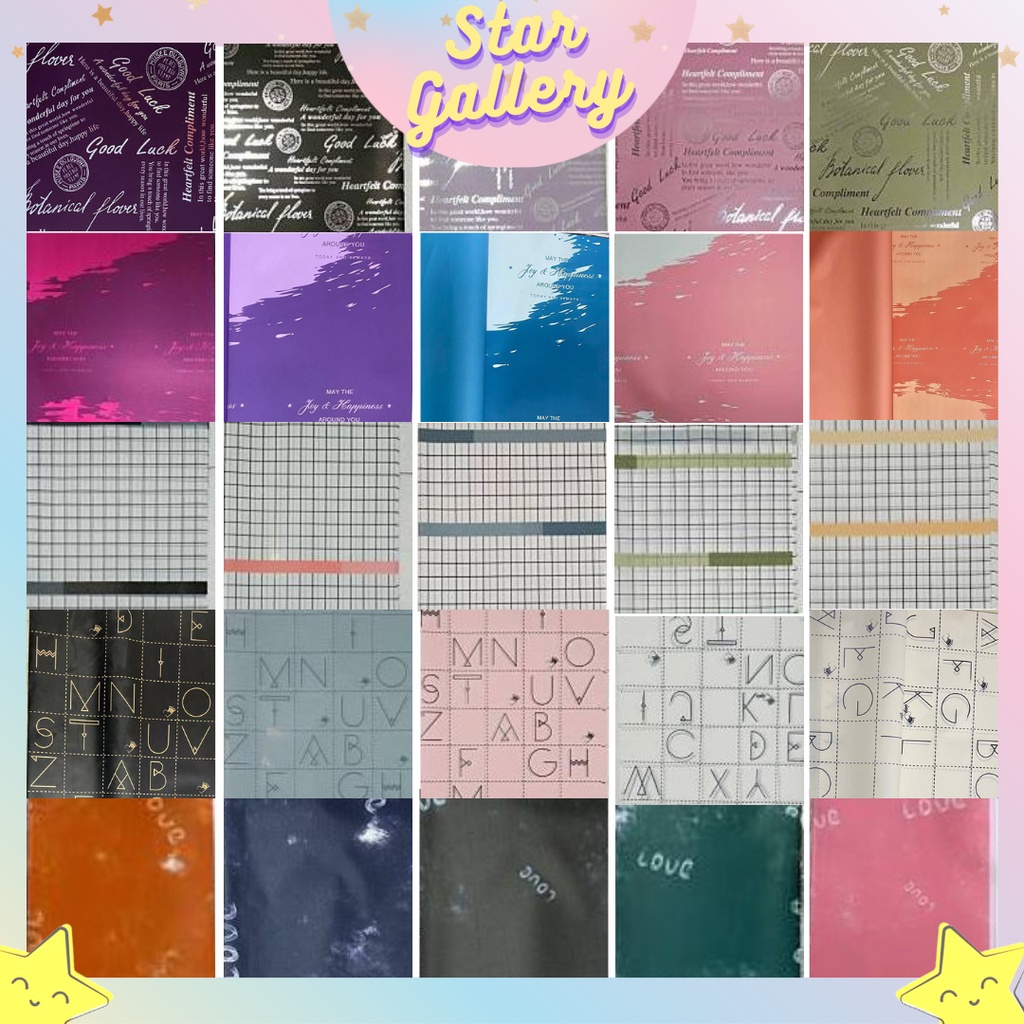 

Kertas Bunga Buket Motif Awan Bunga Kotak Flower Wrapping Paper Cellophane Kertas Buket Florist 6017 - 6021