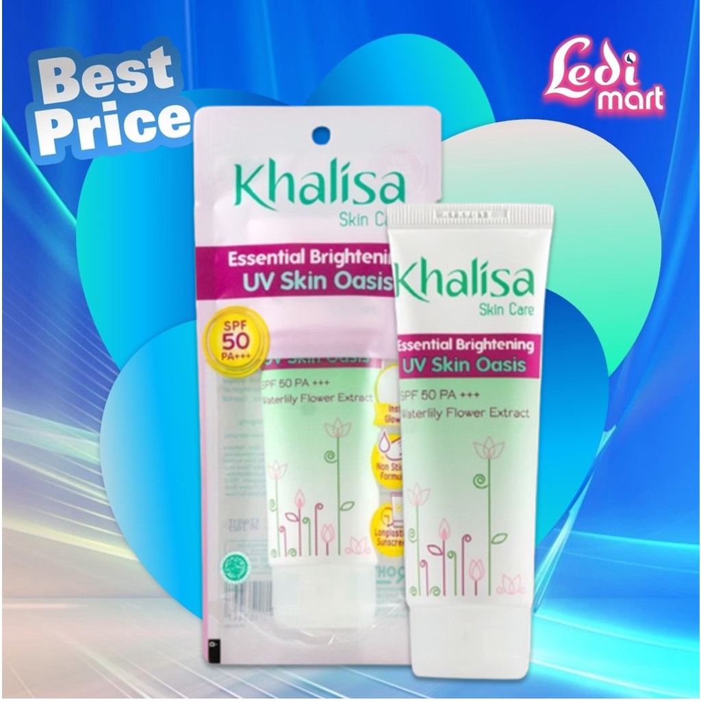 ORIGINAL Khalisa Essential Brightening UV Skin Oasis 40gr / Sunscreen Wajah / Sun Screen Muka / Tabir Surya / Mencerahkan / LEDI MART