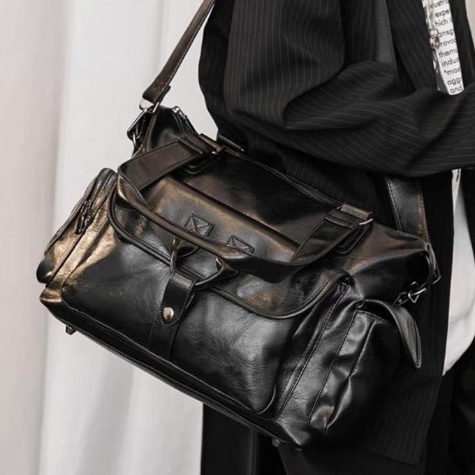 travel bag cowok tas gym kulit tas pria wanita tas jinjing ada anyaman