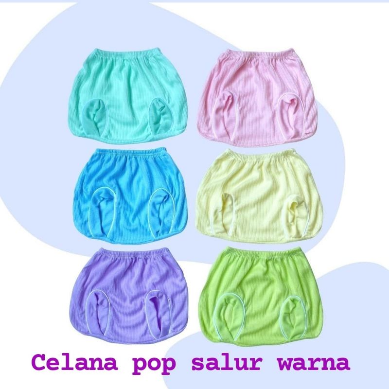 6 pcs celana pop salur warna
