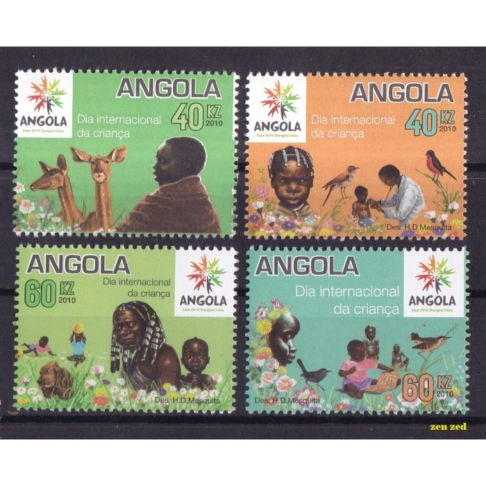 

0693 Perangko Angola 2010 International Child Day 4v Mnh