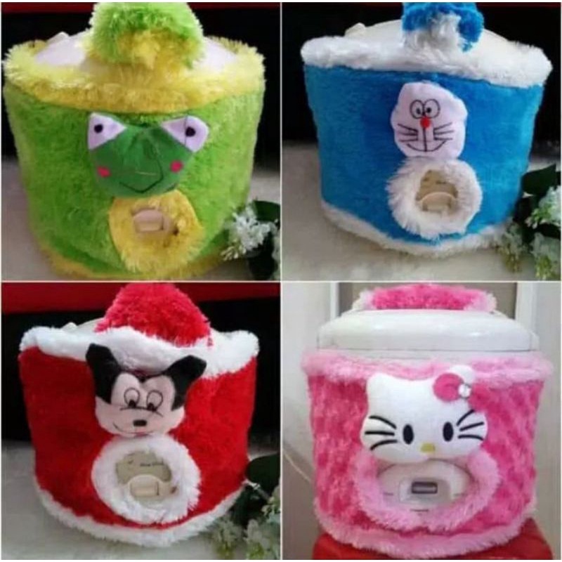 Sarung reskuker kerakter berbulu/doraemon/hello kitty/keropi/miki