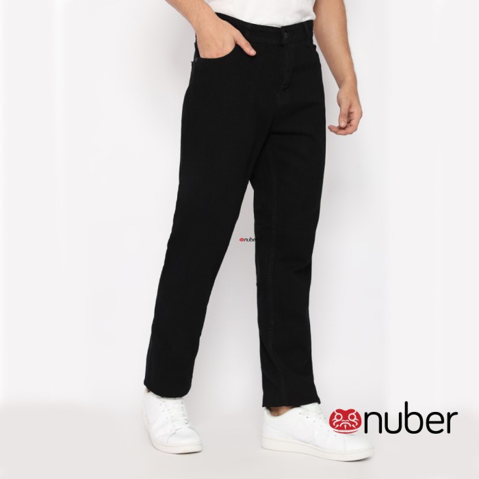 Nuber Celana Panjang Jeans Pria Black Hitam Non Stretch - Ruby - standart, 35 (B9E5) Celana Pendek P