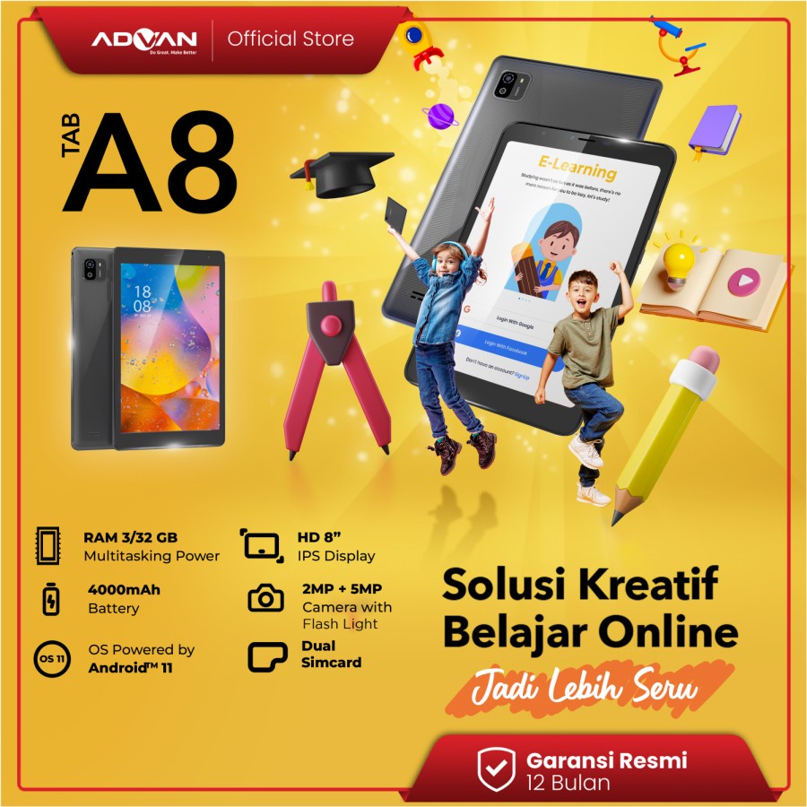 ( PAKET 5 ) Paket Kasir Toko Minimarket Resto / Restoran Usaha Bisnis Tablet Advan Android Bluetooth + Printer Thermal 58MM + Cash Drawer / Laci Uang + Kertas Struk