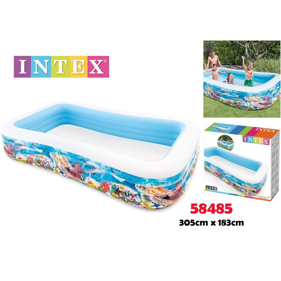 INTEX 58485 Kolam Renang Motif Ikan Family Swim Centre Tropical Reef