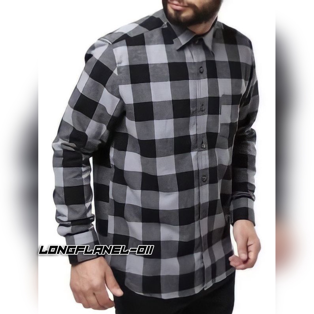 KEMAJA FLANEL ORIGINAL GREY KEMEJA CASUAL PRIA KEMEJA FLANEL PANJANG BECCO.ID