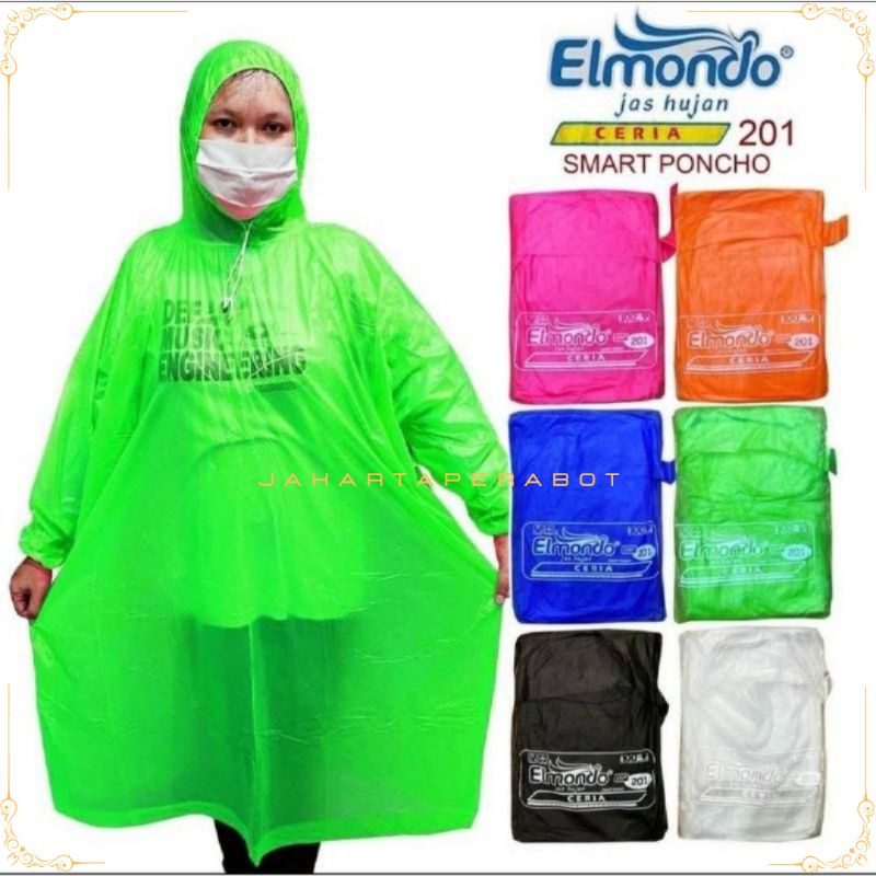 JAS HUJAN PONCHO ELMONDO CERIA 201/ MANTEL JAS HUJAN PONCHO LENGAN DEWASA TANGGUNG ELMONDO CERIA 201 BAHAN KARET ELASTIS