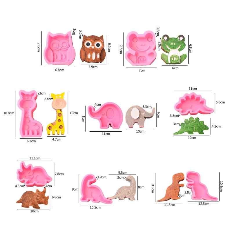 Cetakan Sabun Handmade DIY Bentuk Hewan Dinosaurus Bahan Silikon