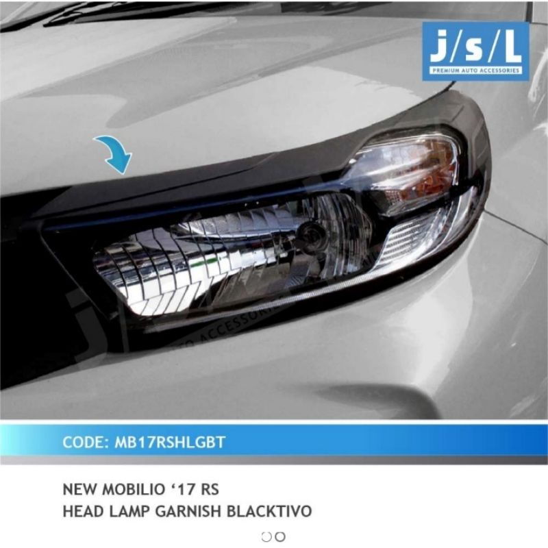 garnish lampu mobilio rs depan belakang black doff