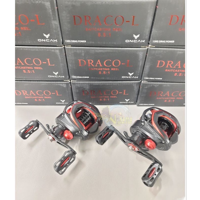 Reel BC Oncak Draco L Ratio 8.5:1 ( Handle Kiri ) Sudah Drag Clicker