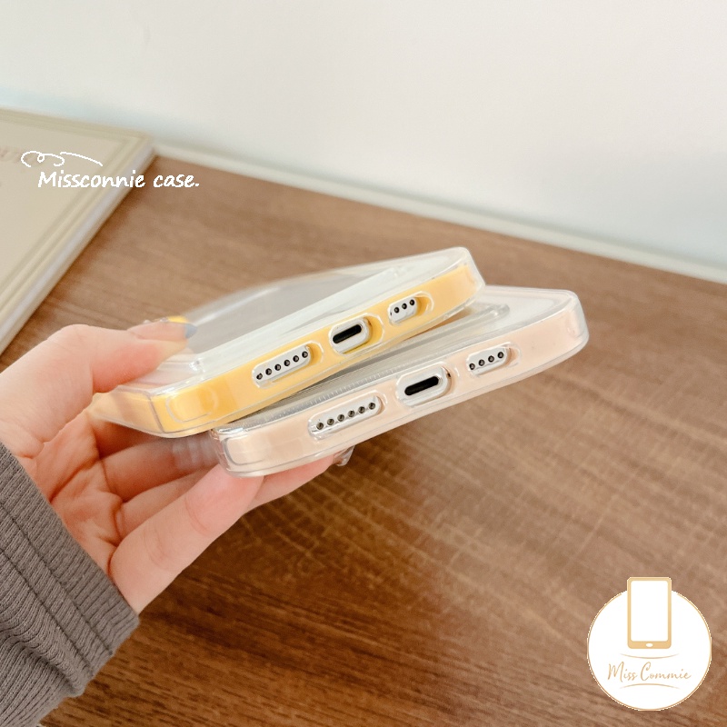 3in1 Soft Case Kartu Kredit Warna Permen Polos Untuk iPhone 7Plus 8Plus XR 11 13 12 14 Pro MAX 7 8 6 6S Plus X XS MAX SE 2020