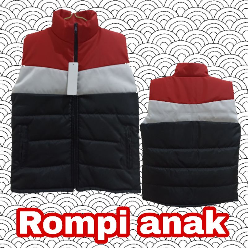 jaket rompi parasut kerah anak 3 warna