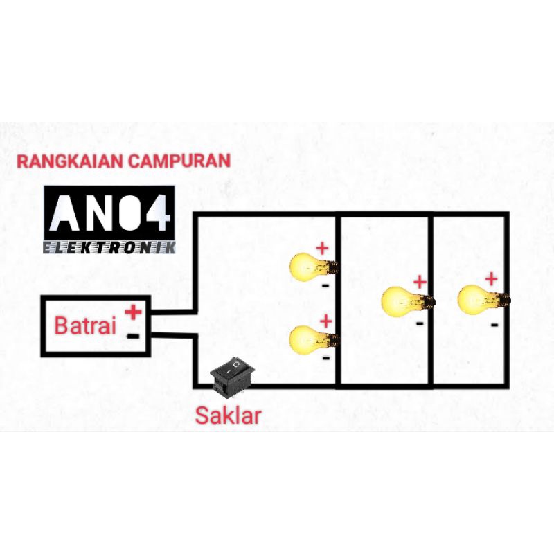 PAKET RANGKAIAN LISTRIK LAMPU SERI PARALEL CAMPURAN PRAKTEK ANAK SD SMP