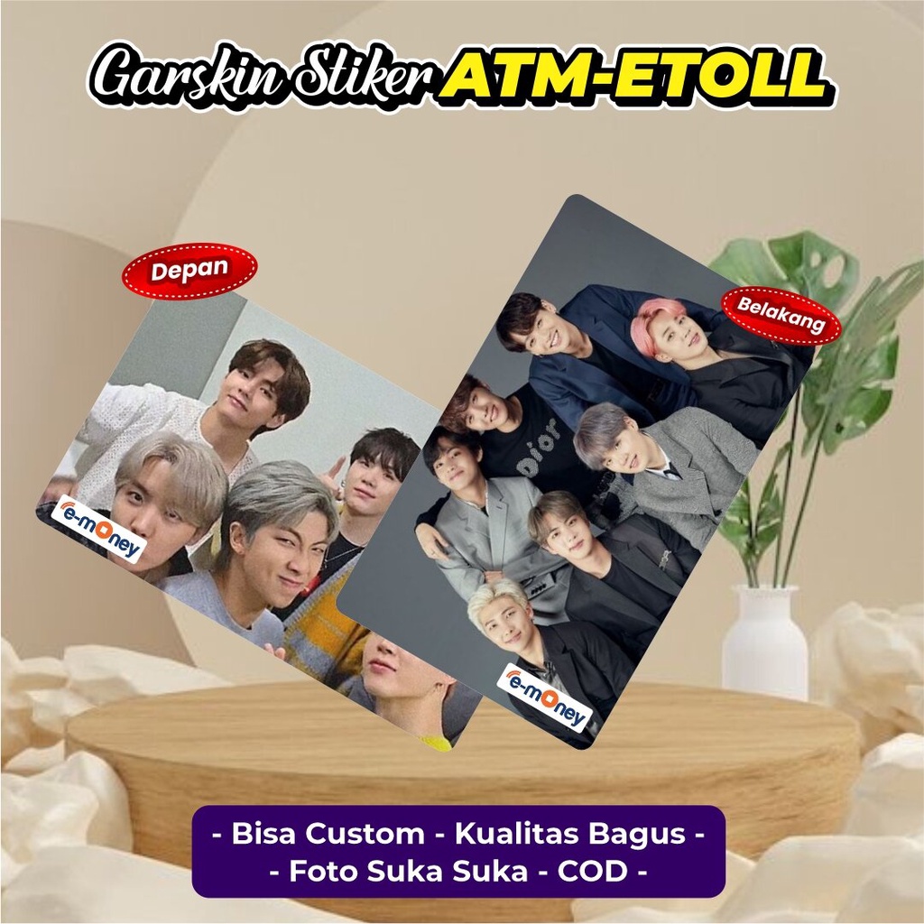 

Custom Stiker Atm/Etoll Kpop Bts Nct Blackpink/Club Bola/Anime/Pelindung Garskin