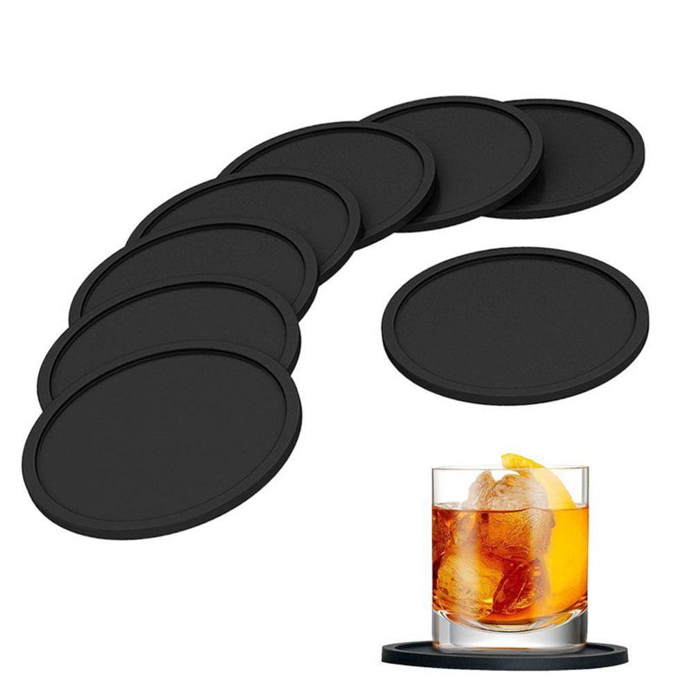 QUINTON Cup Mat Kitchen Bar Non-slip Tahan Air Silikon Bulat Tahan Lama Tebal Tatakan Minuman Tatakan Gelas Meja Cangkir