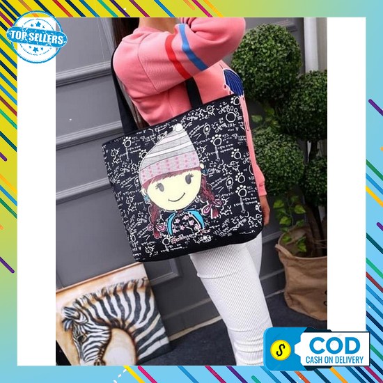 Tas Tote Bag Wanita Toote Bag Tootbag Kain Toth Bag Totebag Totebage Tebal Resleting Kanvas Totabag 