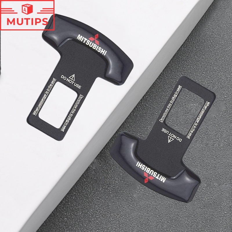 Mitsubishi 1 / 2Pcs Buckle Sabuk Pengaman Mobil Bahan Aluminum Alloy Untuk Kuda Lancer Pajero Xpander Mirage Outlander Attrage