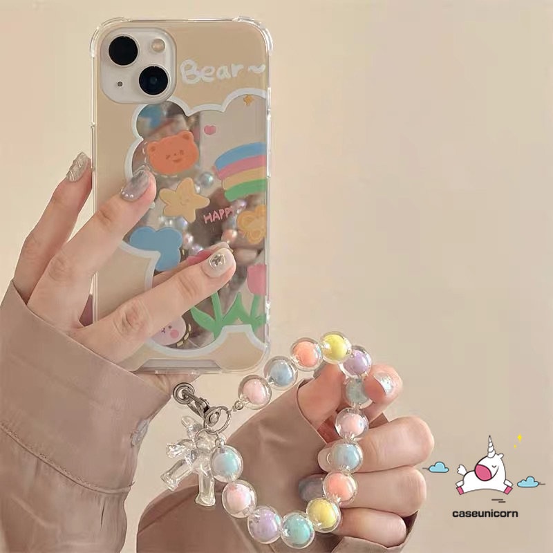 Case Handphone Motif Kartun Beruang Pelangi Untuk iPhone 11 7plus 8plus 7 8 Plus XR X XS Max 11 12 13 Pro Max SE