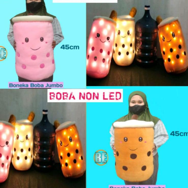 BSO.22Oc22ᶜ • Boneka Boba Jumbo LED Bubble Milk Tea Pearl Brown Sugar 14" Nanas Strawberry Anggur Je
