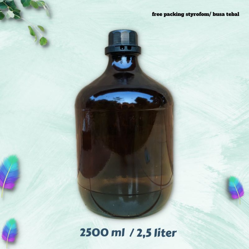 BOTOL KACA COKLAT 2,5LITER, BOTOL KACA AMBER 2500ML, BOTOL KACA TEMPAT PARFUM